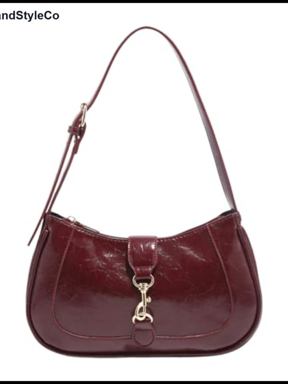 Women's Retro Vintage Zipper Shoulder Bag Elegant Underarm Purse PU Leather